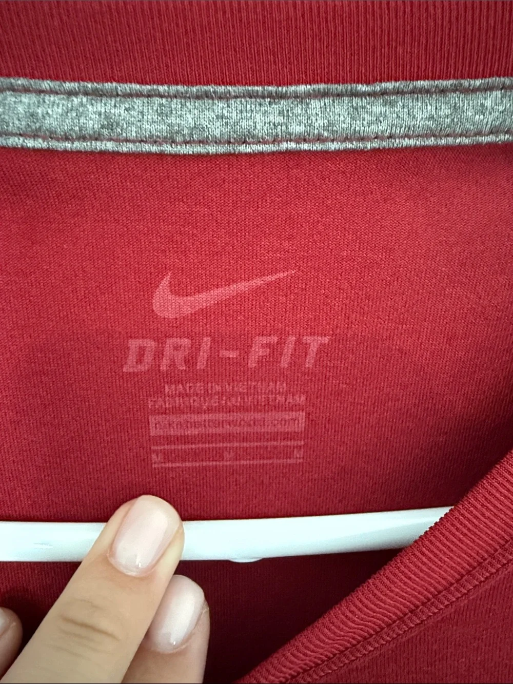 Nike OU Long Sleeve Tee - Red & White - Picture 2 of 3